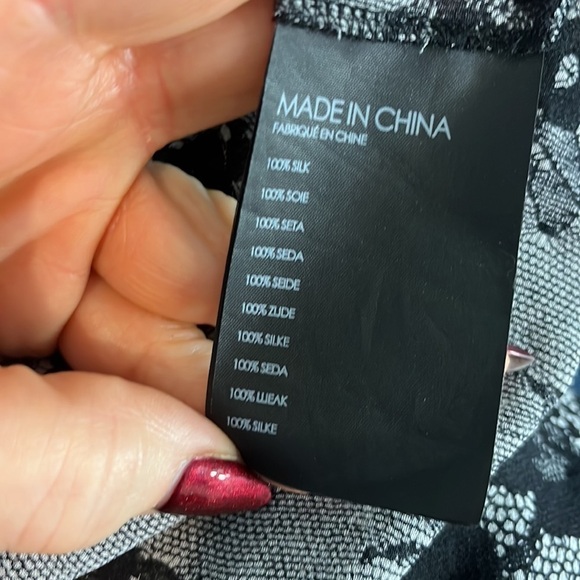 Club Monaco Silk Dress Long Sleeve Sheer Slip Size 6 - Picture 9 of 11